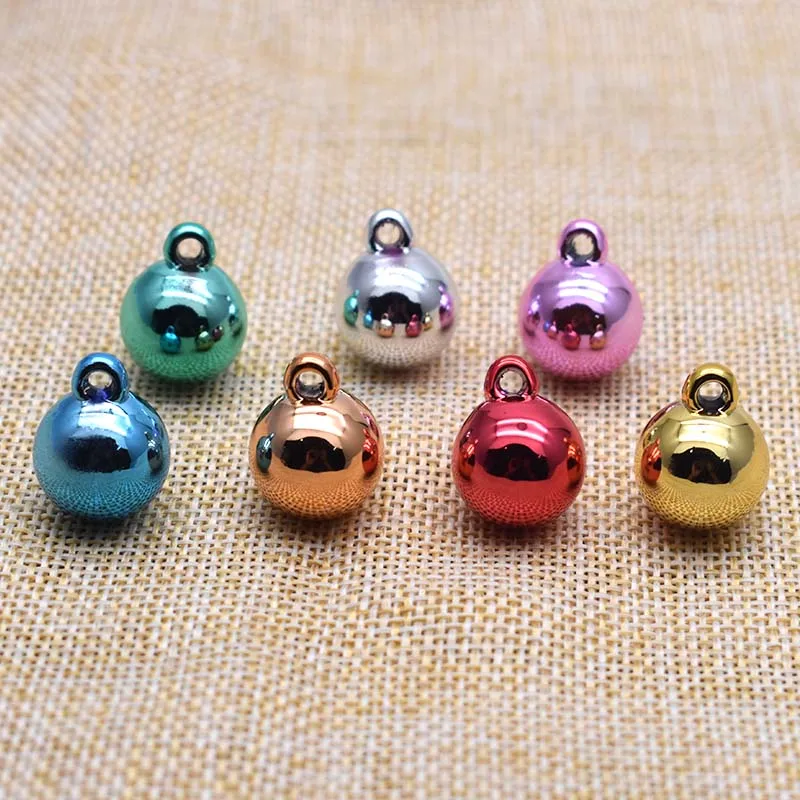 High-quality Color plating 10/50pcs 16mm Acrylic Round Beads Charms Pendants For Jewelry Making Findings DIY Necklace Earrings