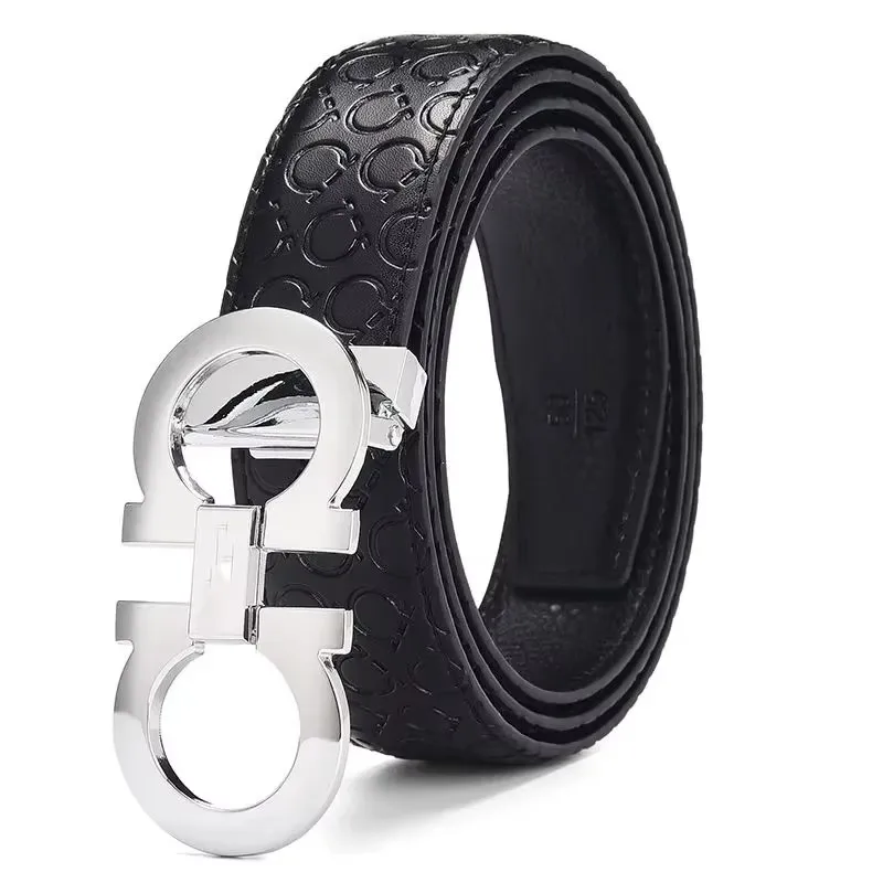 2024 Kai Eight-figure Buckle Men's Leather Belt High-grade All Match Still The Youth Trend Casual Belt Young Belt