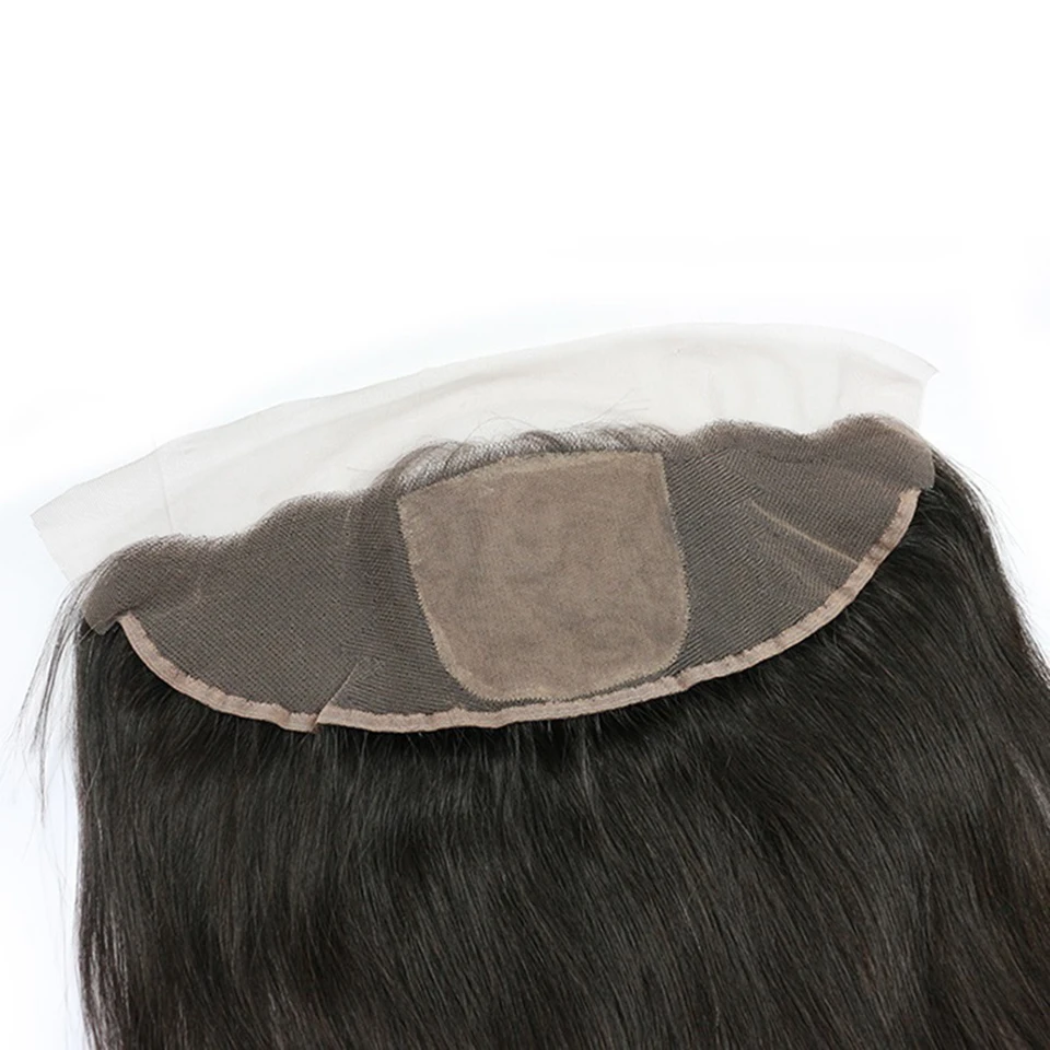 Silk Base Lace Frontal Closure 13x4 Human Hair Silk Top Frontal Closure Straight Remy Human Hair with Baby Hair Natural Black