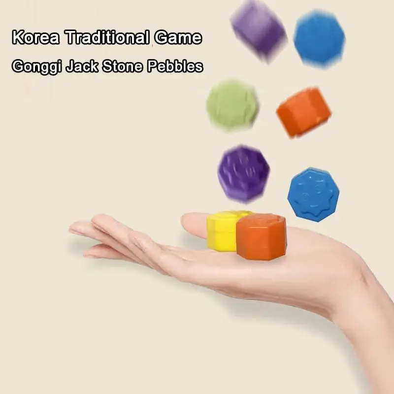 6-36 pezzi gioco tradizionale coreano gioco Gonggi Jack ciottoli di pietra set esercizio colorato divertente giocattolo antistress