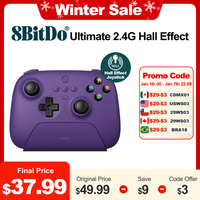 8bitdo PC Wireless Controller Ultimate 2.4G Gamepad Upgrade Hall effect Joysticks new Color Purple for Windows 10 11 Andriod IOS