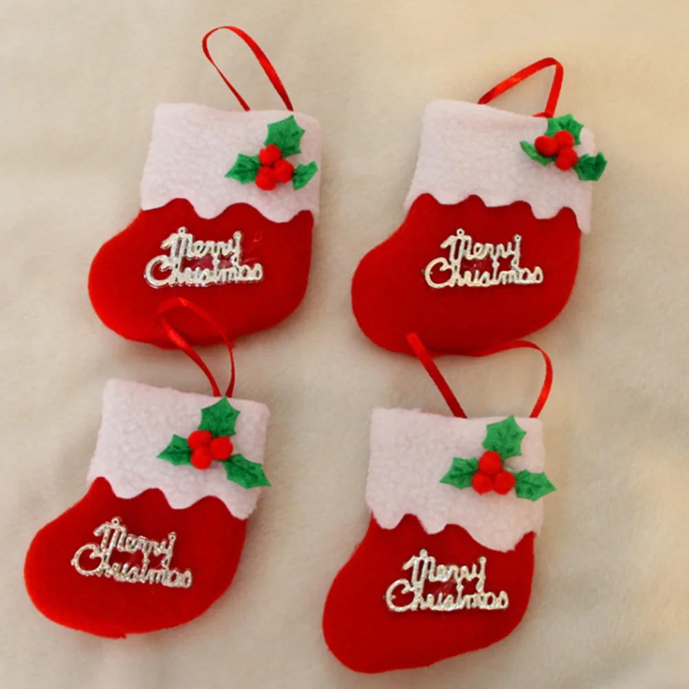 

6Pcs Mini Socks Hanging Ornaments Festive Christmas Tree Decorations Lovely Premium Crafted Pendants for Home Office Cafe Xmas