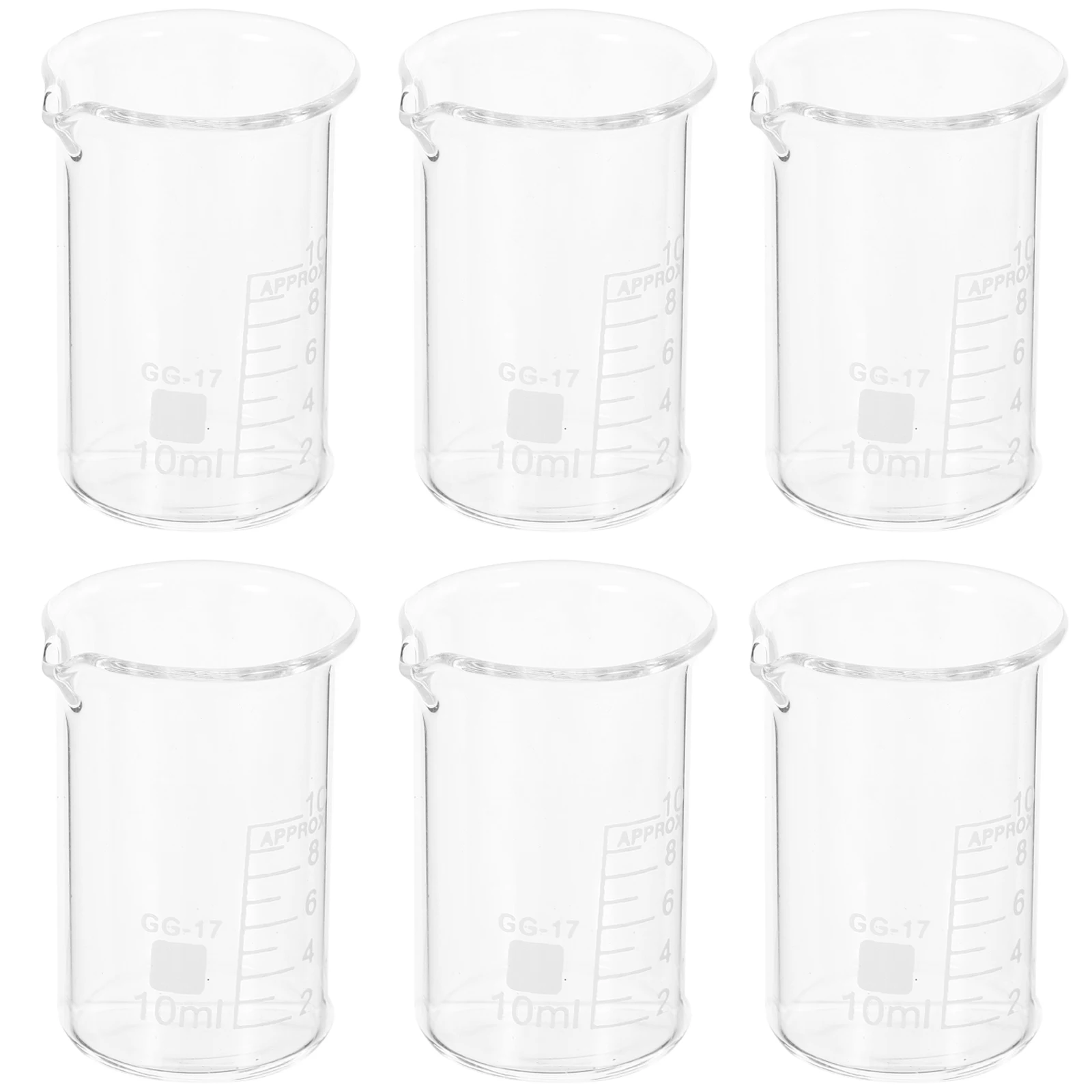 

6 Pcs High Temperature Resistant Measuring Laboratory Beaker Foldable Glassware Cups Science Beakers