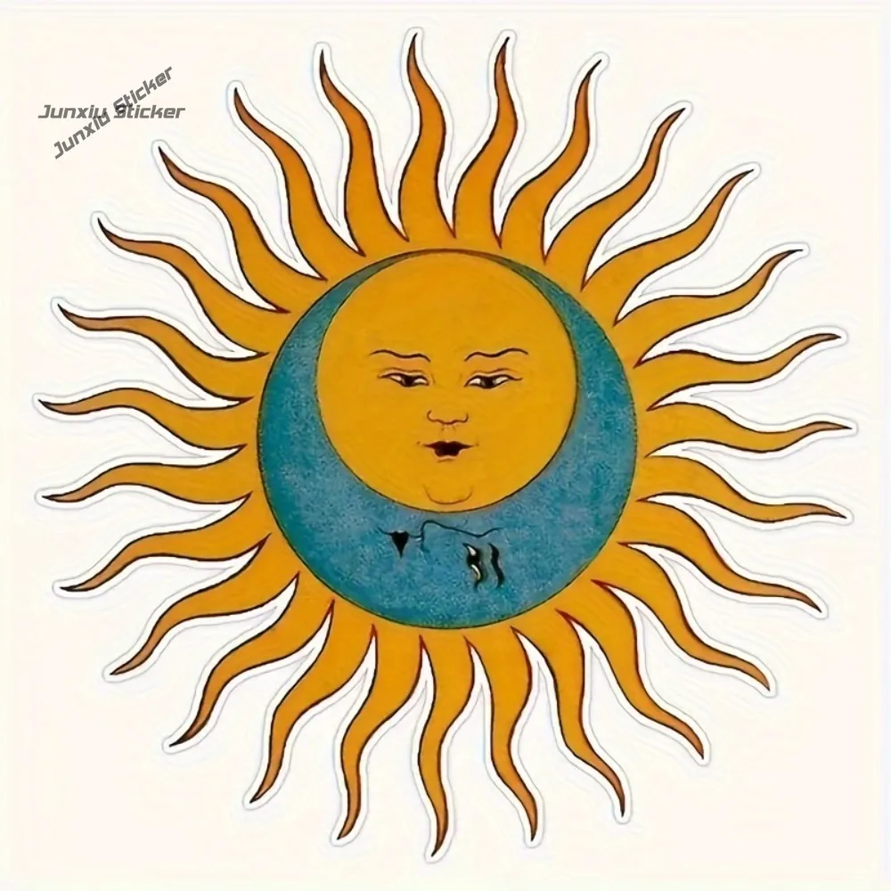 

Traditional Chinese Yin-Yang Vinyl Waterproof Sticker Decal Sun & Moon Design with Auspicious 'Fu' Character for Laptops Walls