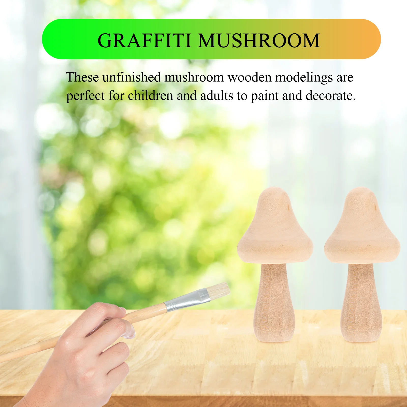 

10Pcs Wood Mushroom Ornaments DIY Unfinished Mini Mushrooms Painting Decoration Desktop Graffiti Adornments Graffiti Mushroom