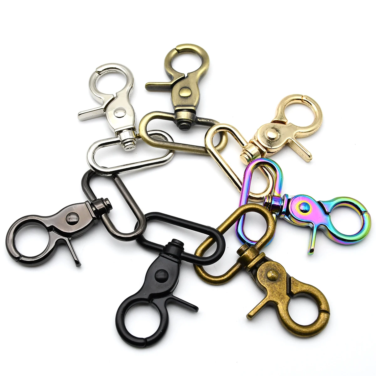 Metal Carabiner Snap Hook Swivel Lobster Clasps Trigger Clip O Ring Buckle Bag Strap Belt Parts Dog Pet Leash Accessories