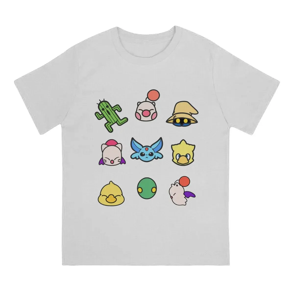 Final Fantasy Cute Cartoon Pattern Tshirt Homme Men's Streetwear Polyester T Shirt For Men