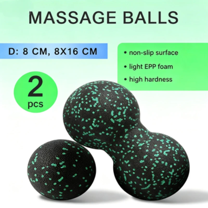 Peanut Massage Ball, High Density Fascia Ball. Great for Yoga, Fitness & Lacrosse, Ease Muscle Soreness and Body Aches