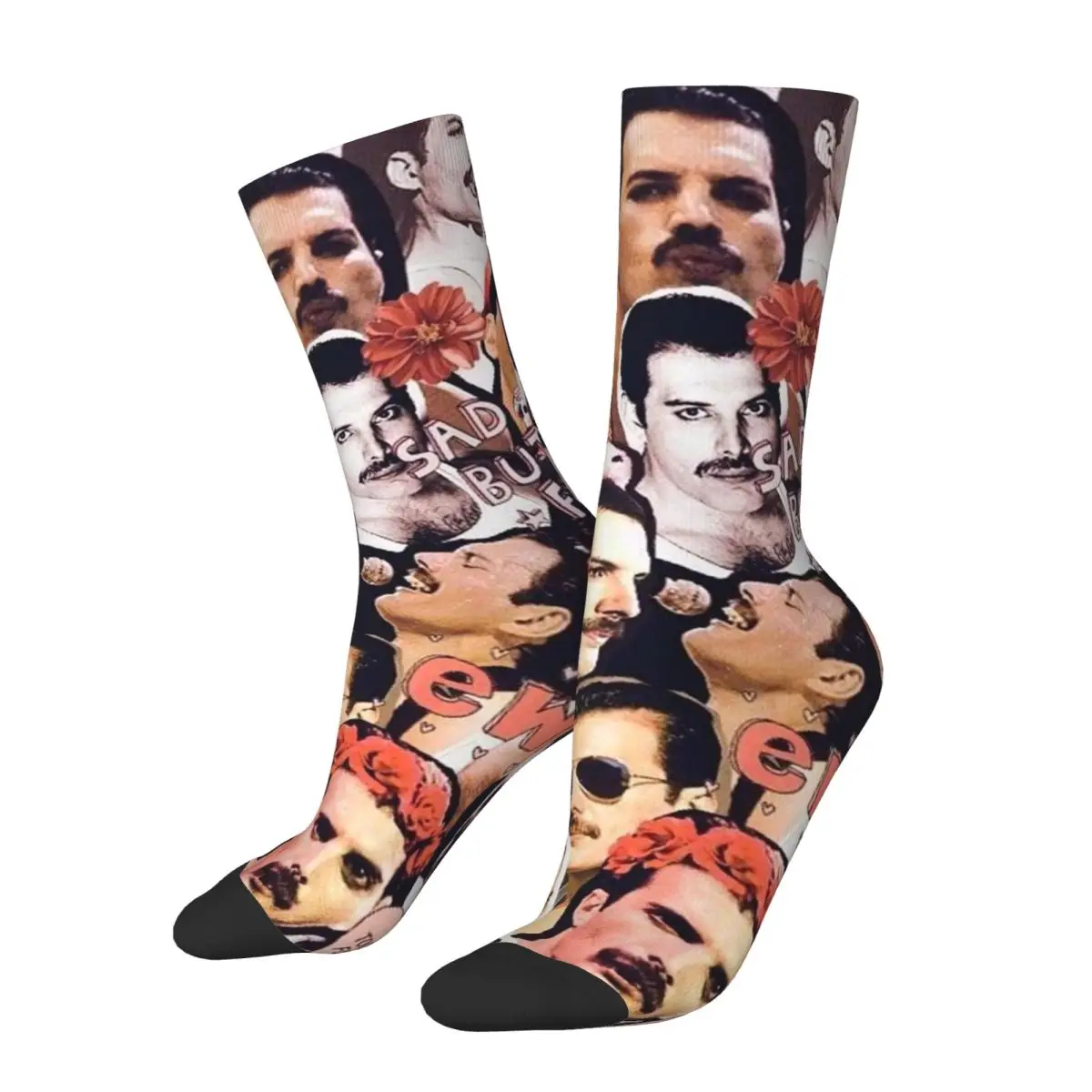 Fashion Male Men Socks Casual Freddie Mercury Music Band Queen Sock Graphic Women Socks Spring Summer Autumn Winter