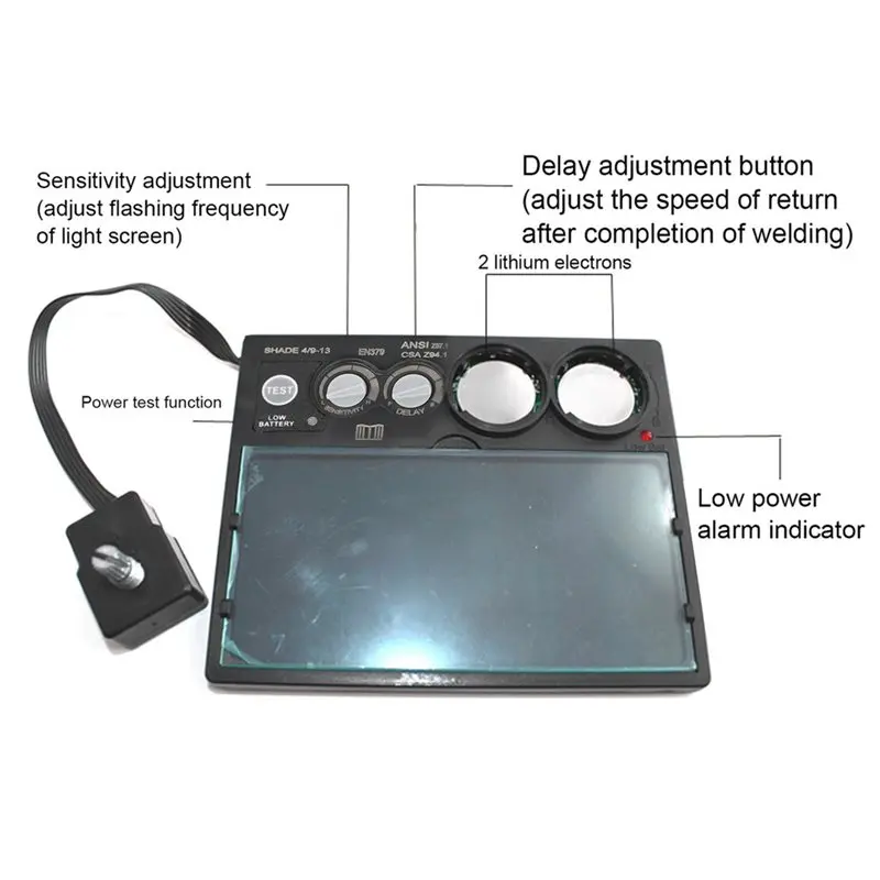 [ABFI!】 Auto Darkening Adjustable Welding Lens High Sensitivity PP Solar Powered Industrial Grade For Welder Tool Accessory