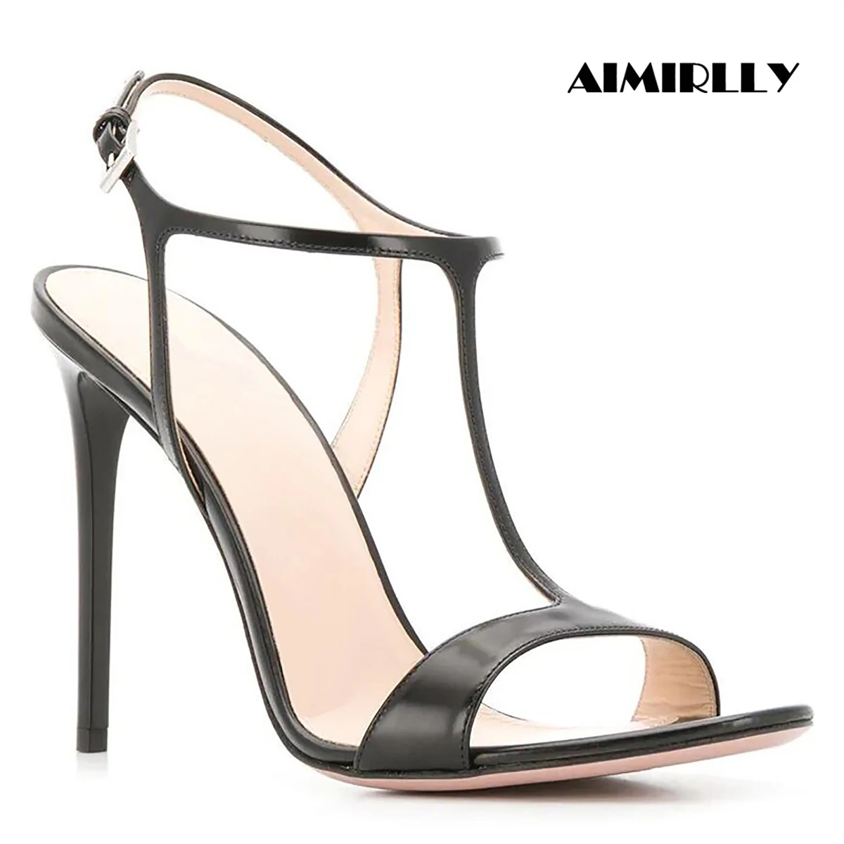 Sandalias de tacón alto elegantes para mujer, zapatos de verano con punta abierta, Correa en T, Stilettos para mujer, vestido de fiesta de noche de boda, calzado personalizado