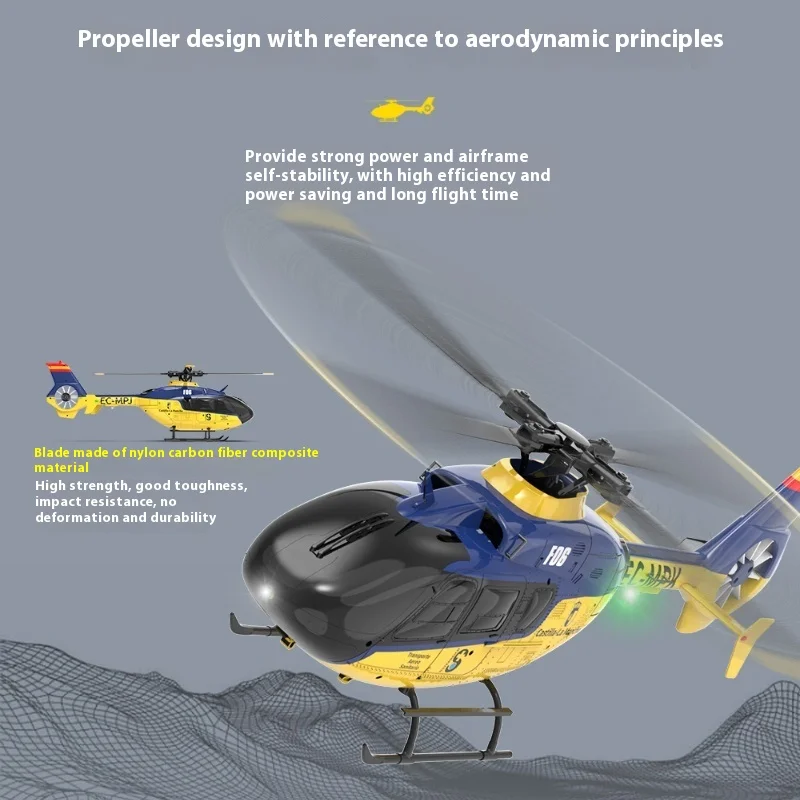 YUXIANG F06 EC135 1:36 échelle 6Ch double moteur sans balais un rouleau de clé hélicoptère RC