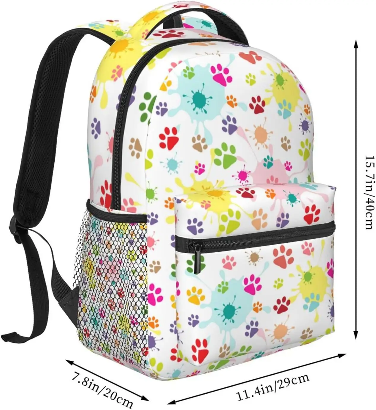 Dog Paw Print Backpack Large Capacity Laptop Bags Waterproof Lightweight Accessories For Work Travel Bag