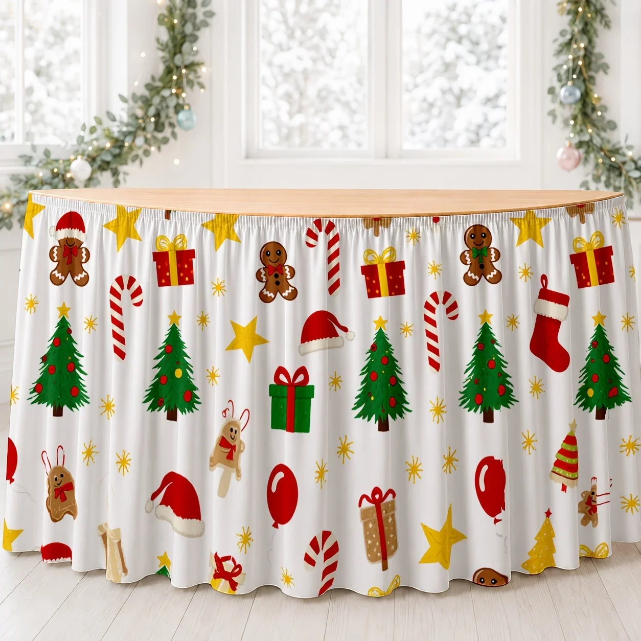 Table skirt / tableskirt - Christmas theme - Repeated pattern - Festival decoration - Winter - Party tableclothxzj