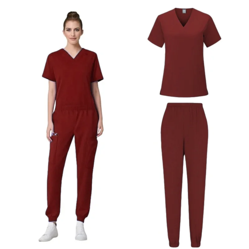 Levert Kleurrijke Elastische Yoga Tailleband Vrouwen Scrub Set Uniformen Medische Scrubs Ziekenhuis Accessoires Verpleegster Pak