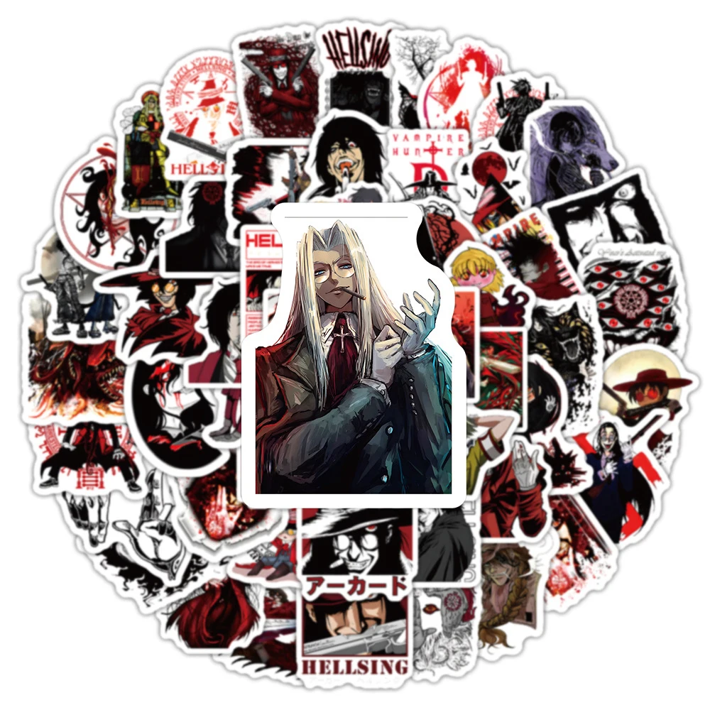 10/30/50/100pcs Cool Anime Hellsing Graffiti Stickers Decals Kids Toys DIY Skateboard Phone Laptop Motorcycle Waterproof Sticker