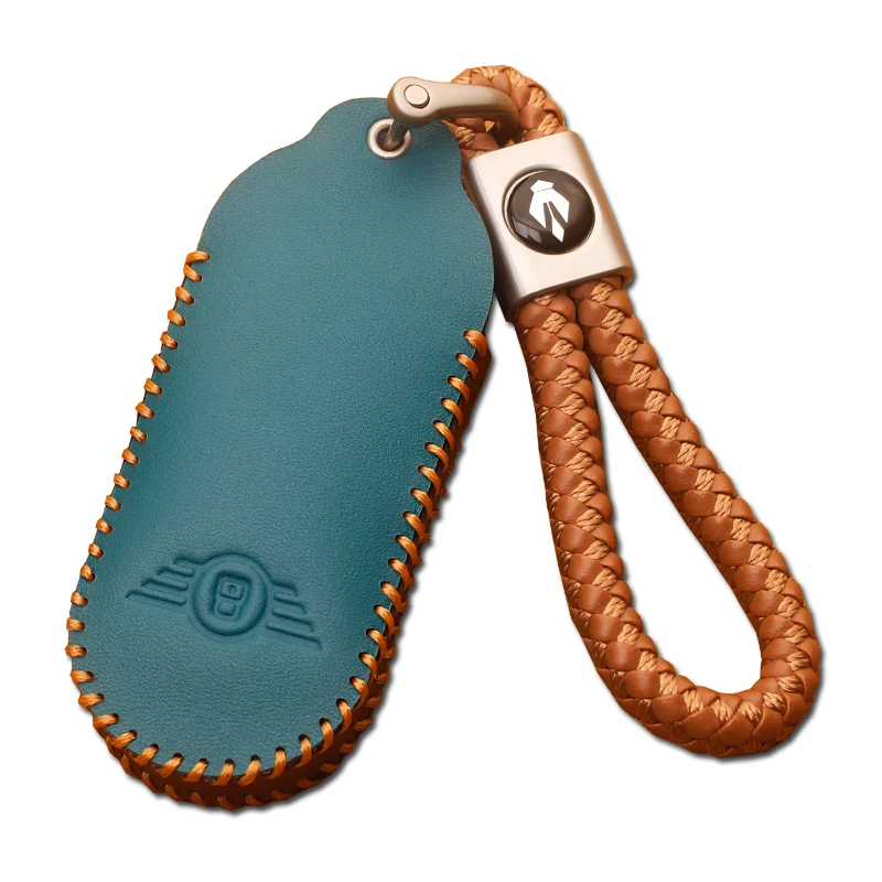 For MINI 2024 Leather Car Key Bag Case Wallet Holder Key Cover Key Chains Car Accessories