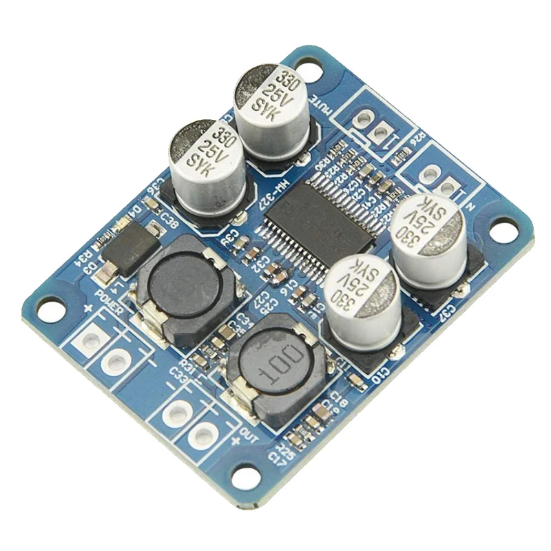 บอร์ดเครื่องขยายเสียงระบบเสียงระบบดิจิทัลช่องเดียว TPA3118 2ชิ้นตัวแปลง1X60W DC 12V-24V