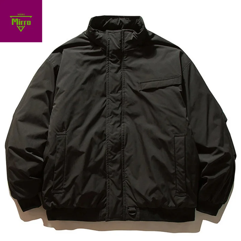 

Мужские зимние куртки, утепленные парки, пальто, свободные повседневные стеганые куртки с воротником-стойкой, уличная одежда, куртки большого размера в стиле Харадзюку