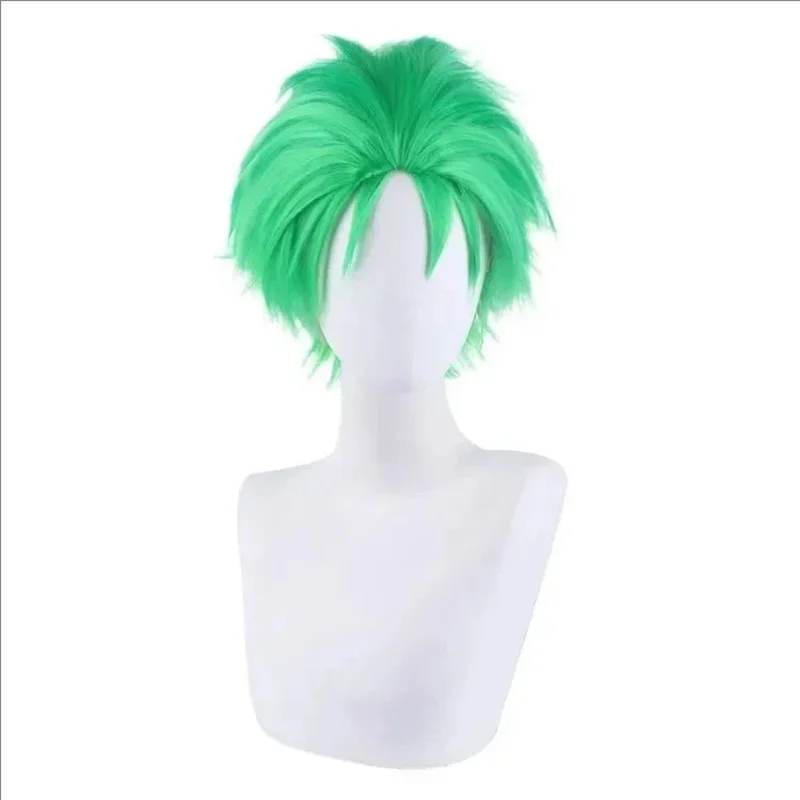 Anime Roronoa Cosplay Costume Uniform Green Coat Belt Pants Head Scarf Roronoa Zoro Wig Halloween Men view 6