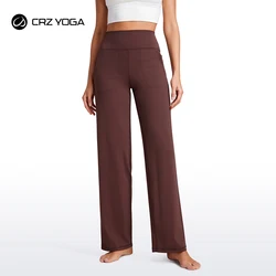 CRZ YOGA-Calças femininas de cintura alta com bolsos, leggings lounge nas nádegas, macias e confortáveis, ioga casual, 31