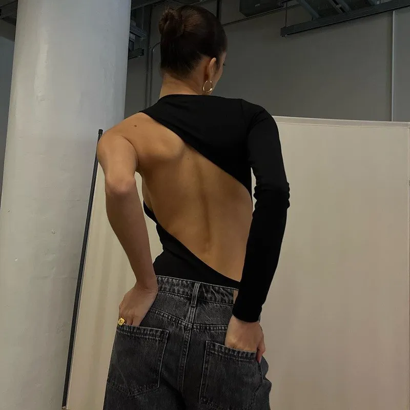 Dames lang Sve eendelig irt One oulder ontwerp rond Neline Bal Commute Sle Pure kleur herfst Faion slim fit