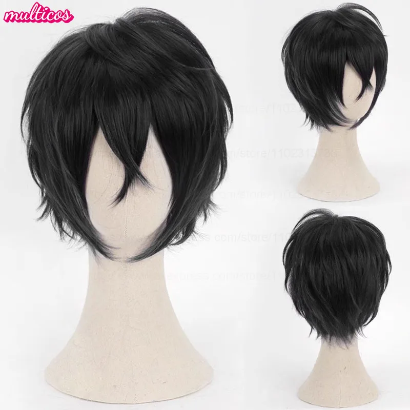 Farben Kurze Gerade Cosplay Perücke Layered Shaggy Flauschig Rot Rosa Braun Grün Blau Hitzebeständige Kunsthaar Party Anime Perücken – Detail 6