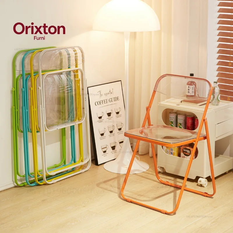 Acrylic Transparent Folding Chair Simple Home Ins Dining Chair Stool for Clothing Store Photo Fashion Internet Celebrity