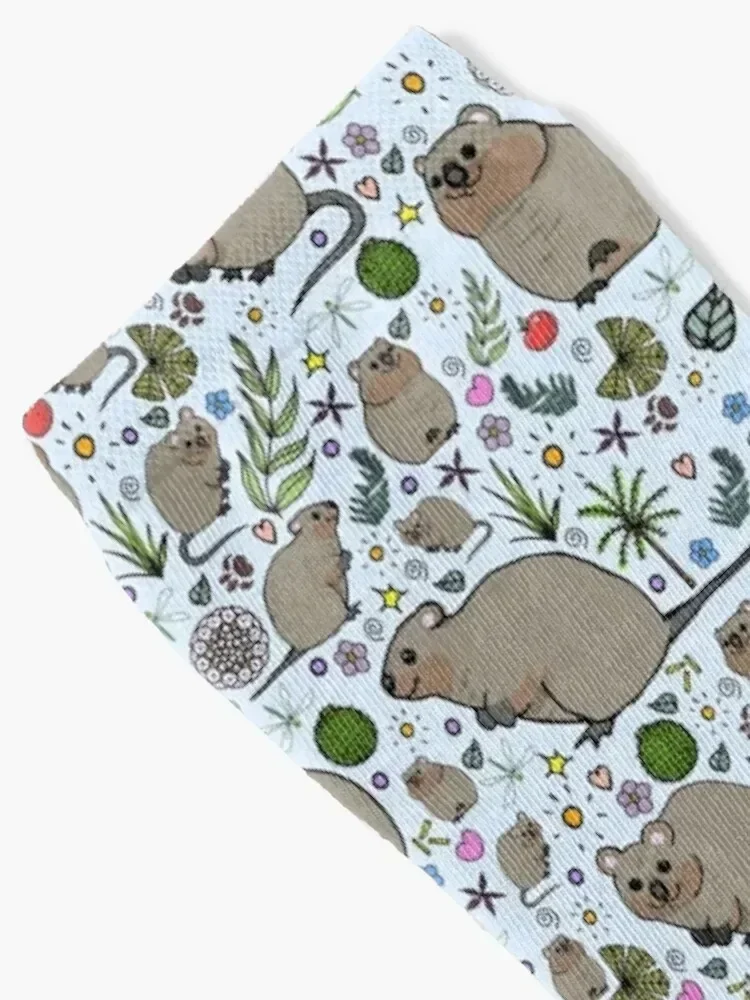 Quokkas in Blue Socks basketball designer retro summer Socks Ladies Men's