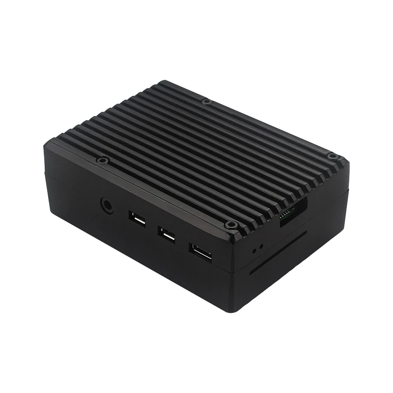 Aluminum Alloy Case for Raspberry Pi 4 Black Box Metal Shell Passive Cooling Enlosure Case for Raspberry Pi 4 Model B