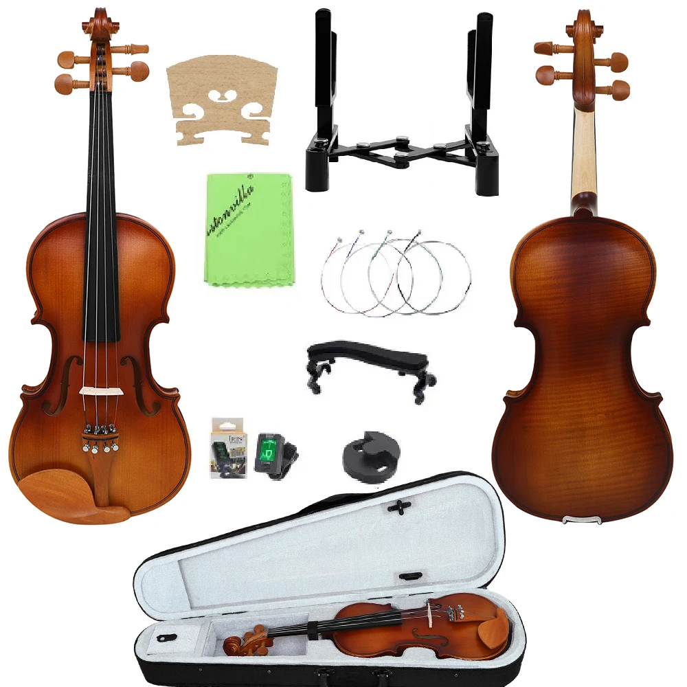 

Astonvilla 4/4 Full Size Spruce Wood Violin with Hard Case, Bow, for Adult Beginners Student (30% Easier Learning!)