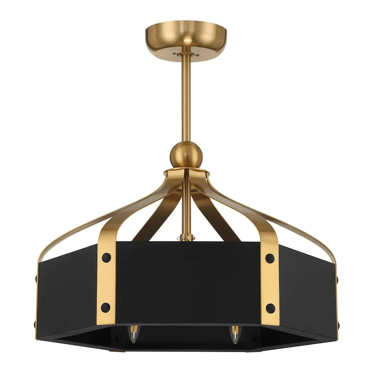 

Minimalist Home Use Remote Control Chandelier Living Room Bedroom Art Black Fan Steel Blade Ceiling Fan With Light
