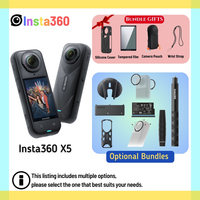 Insta360 X5 360 Action Camera 2025 New 8K 30fps Replaceable Lenses Triple AI Chip Superior Low Light 185 Mins Run Life Insta 360