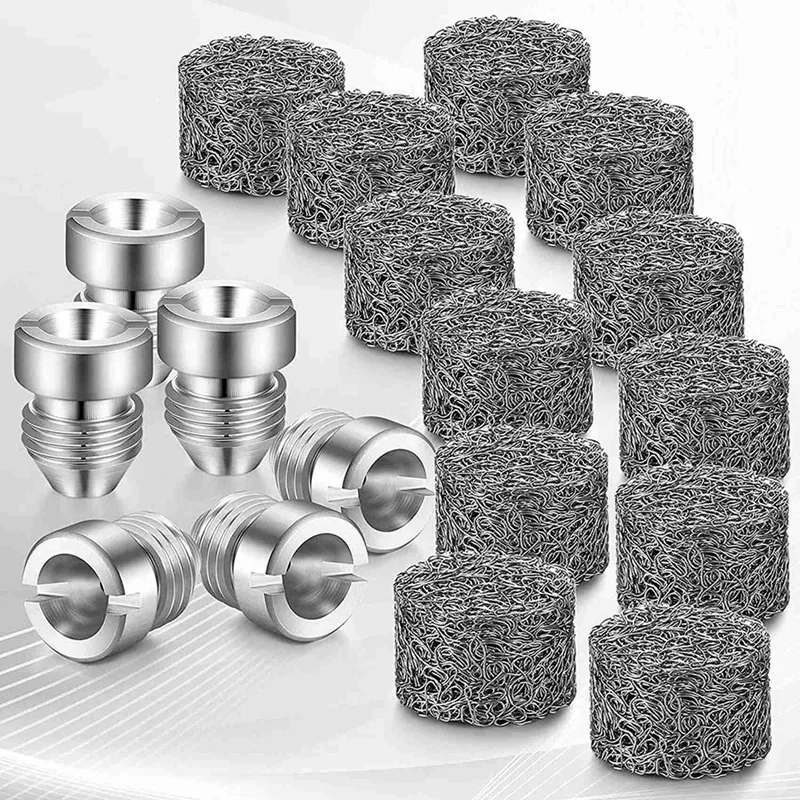 12 штук наконечников насадки для отверстия для пены и 24 штуки пенообразователя, универсальное резьбовое сопло 1,1 мм и сетчатый фильтр