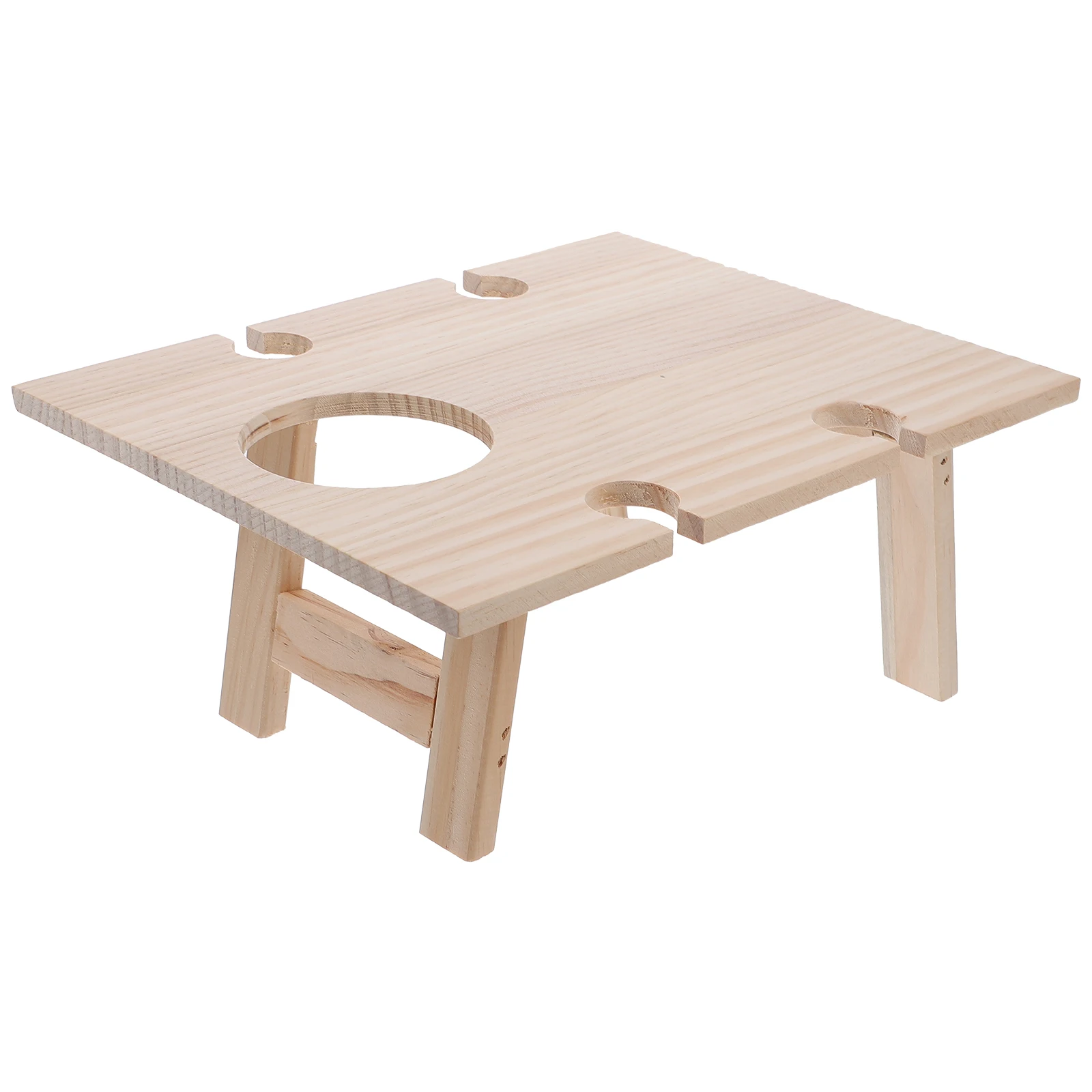 

Foldable Wine Table Wooden Square Portable Tray Outdoor Picnic Camping Beach Backyard Serving Desk Home Folding Table Durable