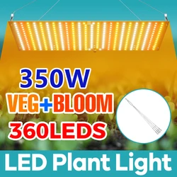 350W LED Plant Gorw Light Full Spectrum 100-240V Growth Box UV IR Quantum Board Veg/Bloom 2Modes Greenhouse Tent Seeds Fill Lamp