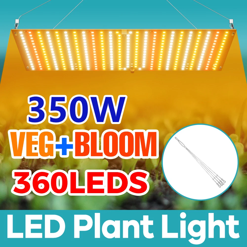 350W LED Plant Gorw Light Full Spectrum 100-240V Growth Box UV IR Quantum Board Veg/Bloom 2Modes Greenhouse Tent Seeds Fill Lamp