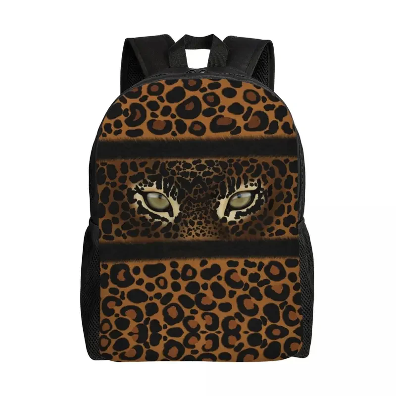 Personalized Leopard Eyes Backpacks Women Men Basic Bookbag for School College Animal Skin Print Bags