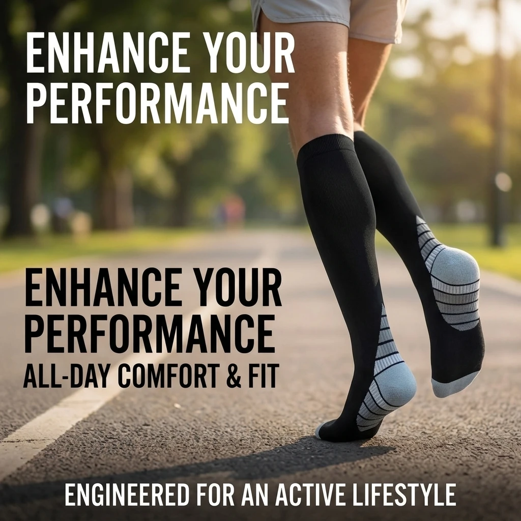 Chaussettes de compression unisexes en cuivre, 1 paire, soutien anti-fatigue pour hommes et femmes