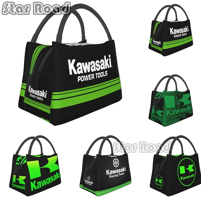 Borse per il pranzo di grandi dimensioni con logo moto Kawasaki per dispositivo di raffreddamento termico Bento Box Borsa per il pranzo da donna per