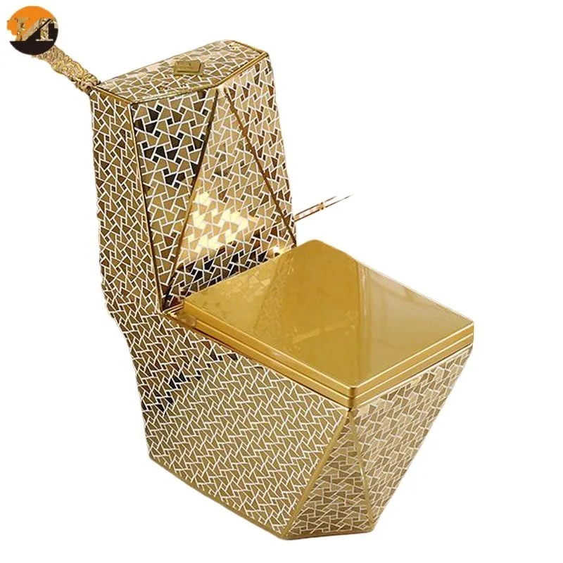 Toilet electroplated ceramic super swirl type water-saving deodorant luxury toilet color toilet