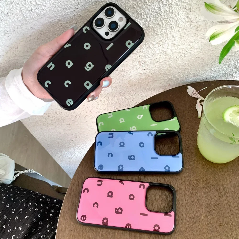 Ins Pure Color Simplicity English Letters Drip Glue Protective Phone Case For Samsung S 23 24 25 26 EDGE FE Plus Ultra Y2K Cover
