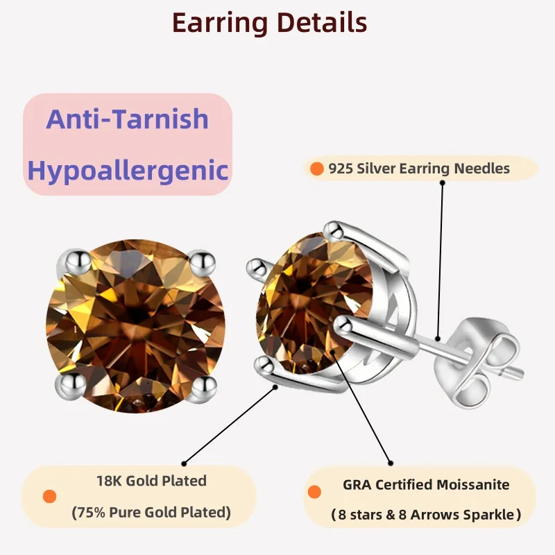 

LAMVOICE подарок для дочери, иглы из муассанита 0,2-4 карата, иглы для женщин, иглы из стерлингового серебра 925 пробы, День святого Валентина