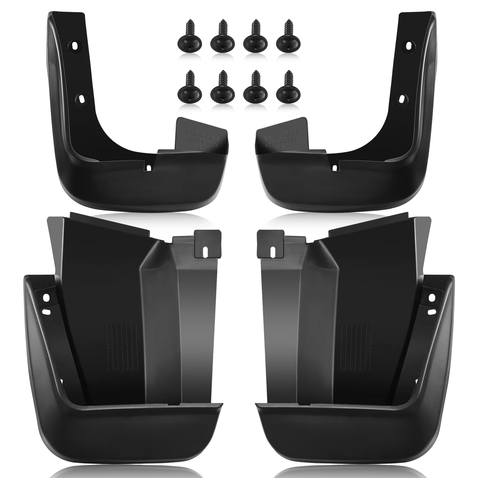 

4pcs Front Rear Splash Mud Guards Flaps Fender For Honda Civic 2006-2011