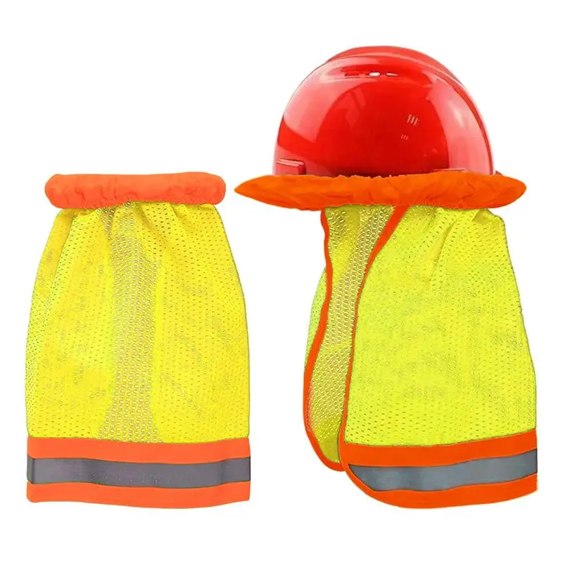 

Hardhat Sun Shade Hard Hat Brim Shade UV Protection Shield Neck Cover With Reflective Strap Full Brim Adjustable Helmet