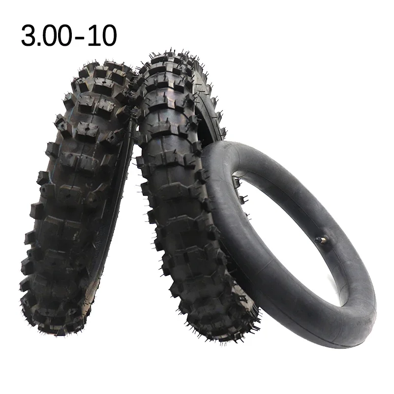 Neumático 3.00-10 con tubo interior para motocicleta de carreras de Motocross, Dirt Pit Bike Atomik SSR SDG GY6, Scooter 80/100-10
