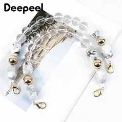 Deepeel 43-46cm Vintage Acrylic Handbag Shoulder Straps Pearl Resin Stone Chain Underarm Bag Replacement Handles DIY Accessories