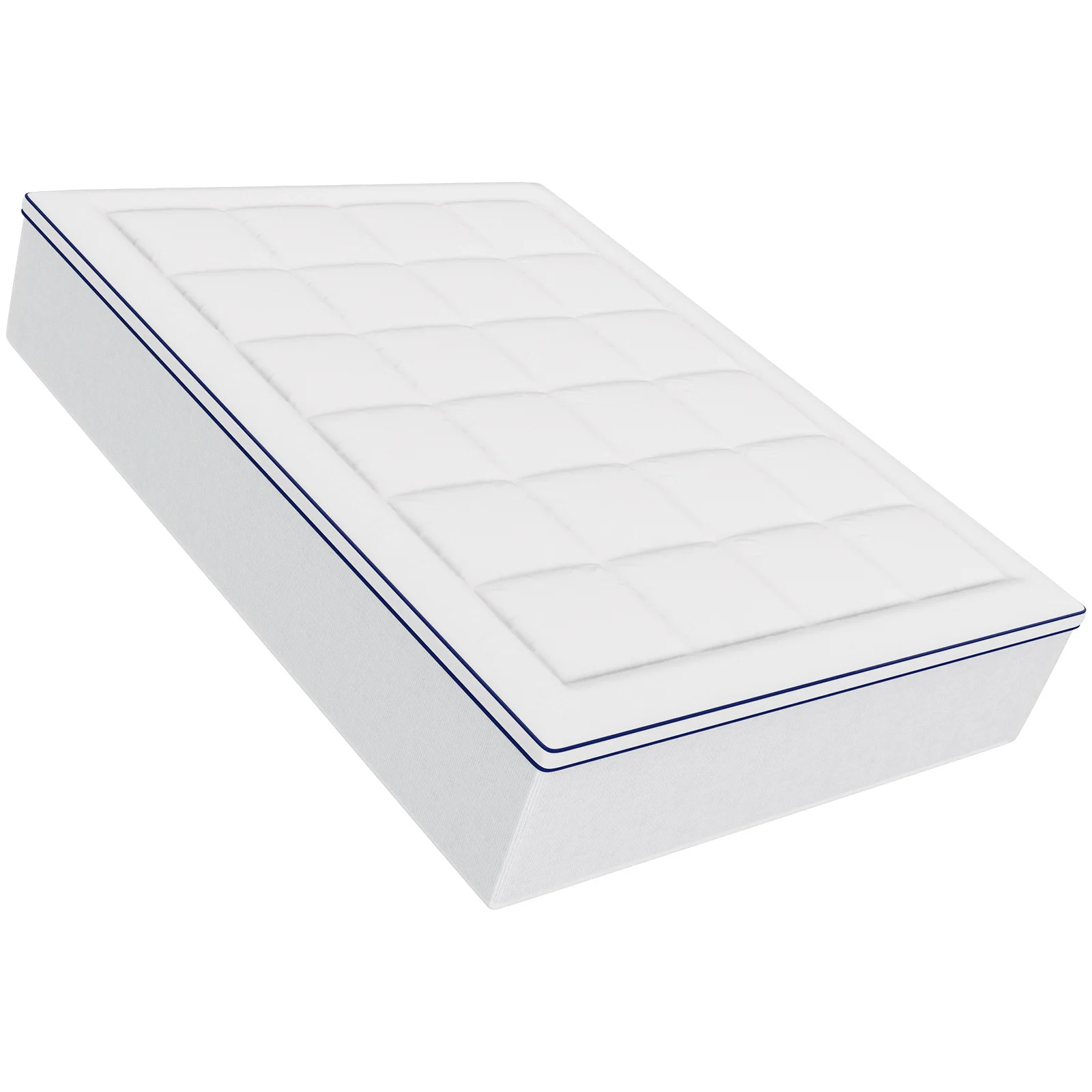 SucceBuy Colchón Topper Almohadilla de relleno de fibra de 1 pulgada de espesor, capa desmontable y lavable, bolsillo junto a la cama desmontable para guardar artículos