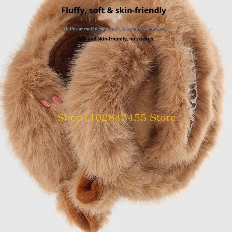 49MC Capybara Inspired Winter Ear Warmers Elastic Comfortable Coldproof Outdoor Activity Portable Unisex Accessory