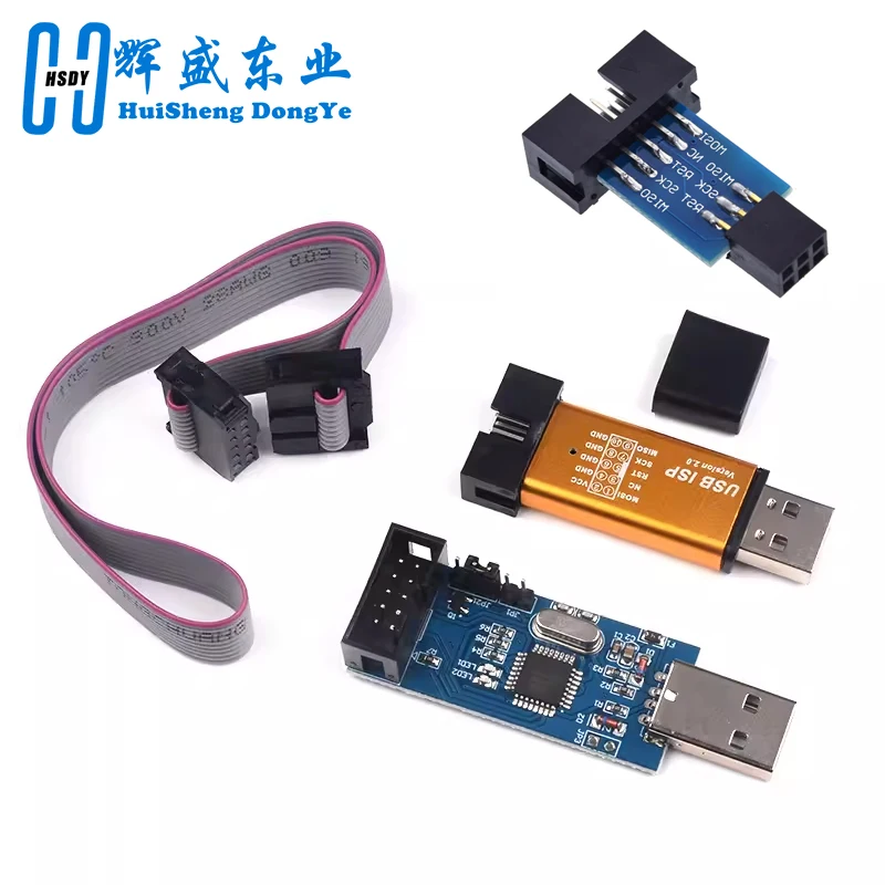 Aluminum Shell USBASP USBISP AVR Programmer USB ISP USB ASP ATMEGA8 ATMEGA128 Support Win7 64  (Random Color)